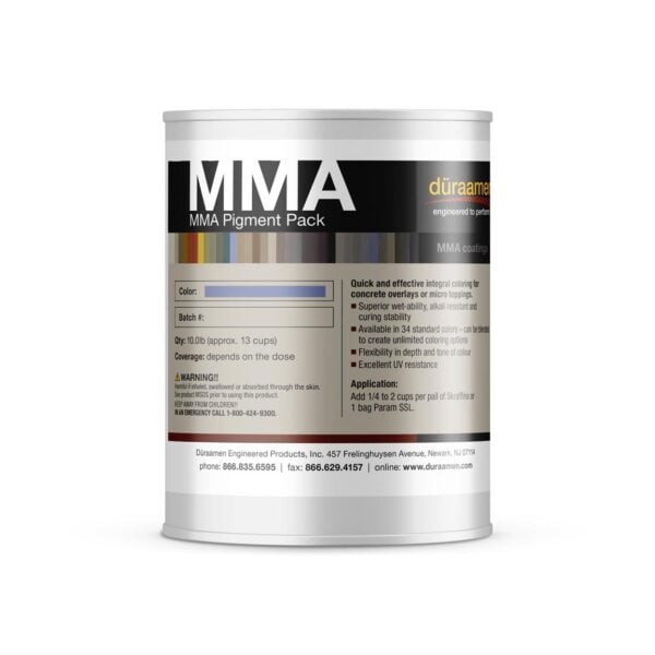 Duraamen pigment color fro MMA epoxy resinous floor coatings Pigments for MMA coatings | MMA Pigment Pack by Duraamen | Duraamen Engineered Products Inc