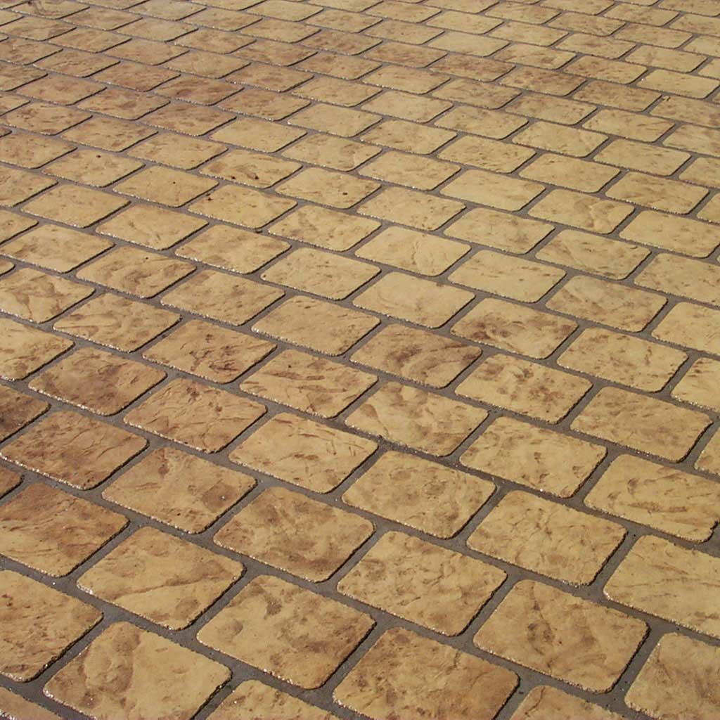 Cobble Brick Concrete Overlay Paper Pattern Stenciled