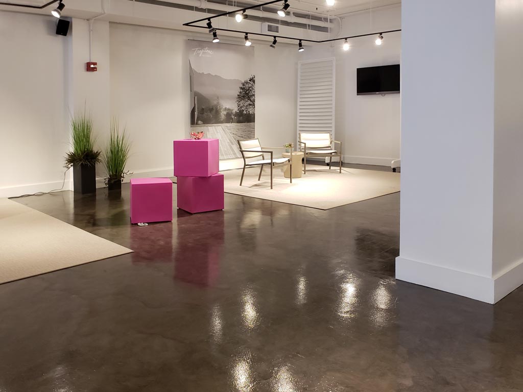 concrete microtopping floor | Concrete Microtopping Floors in Retail Furniture Stores | Duraamen Engineered Products Inc