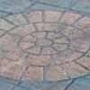 Stenciled Concrete small brick rosette pattern Small Brick Rosette Concrete Stencil | Duraamen | Duraamen Engineered Products Inc