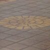 Stenciled Concrete small brick rosette 2 pattern Small Brick Rosette Concrete Stencil | Duraamen | Duraamen Engineered Products Inc