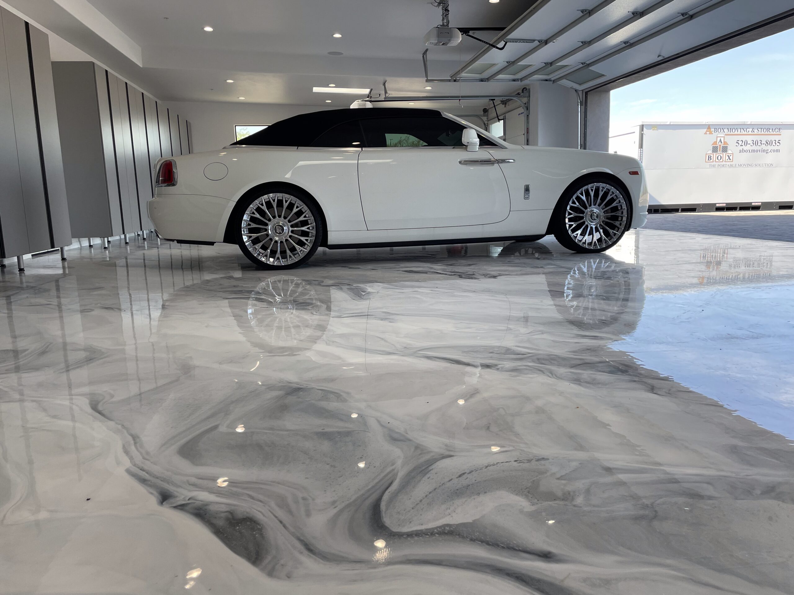 Metallic Epoxy in a Garage Polished Concrete and Epoxy Flooring Contractor Dallas TX | Duraamen Engineered Products Inc