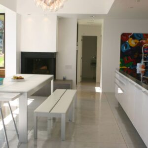 A concrete overlay was an ideal option for the residential kitchen and living space.