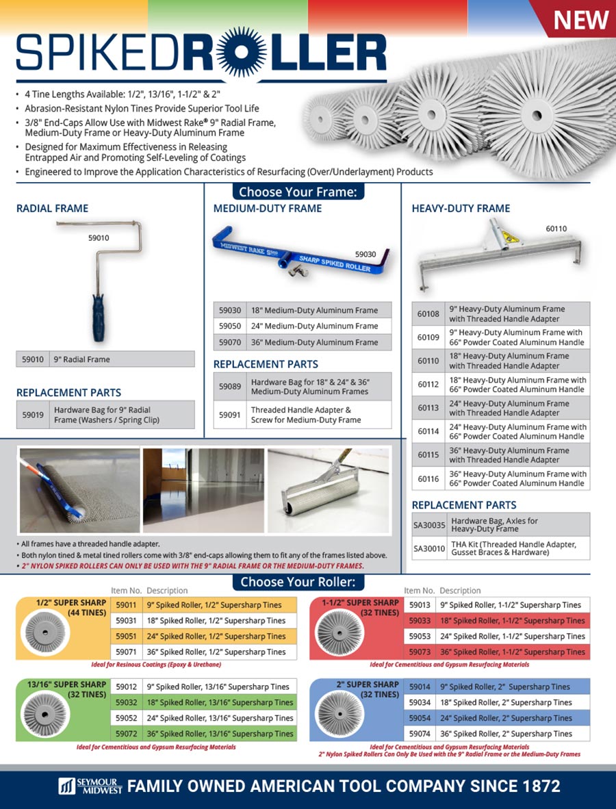 18 Medium Duty Aluminum Spiked Roller Frame | Duraamen Engineered Products Inc