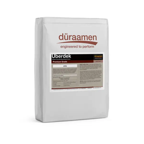 Uberdek is exterior grade concrete resurfacing product. It is used to renew existing concrete driveways, patios and pooldecks.