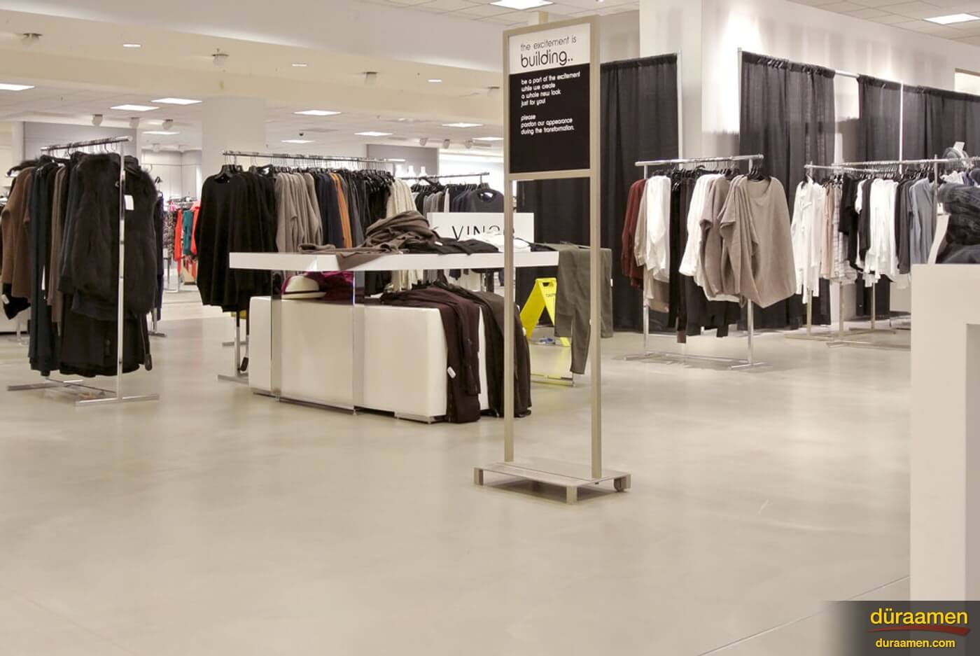 This Short Hills NJ Bloomingdales department store had Düraamen self leveling concrete flooring installed to help maintain their brands high end look and feel How Duraamens Epoxy Solutions Transform Spaces | Duraamen Engineered Products Inc