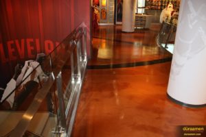 Another view of the metallic epoxy flooring in the Cleveland Cavaliers Team Shop.