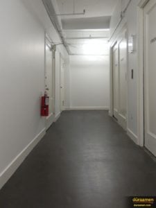Clean, modern, and trendy describe the look of this New York City office space after the floor was resurfaced with Duraamen products.