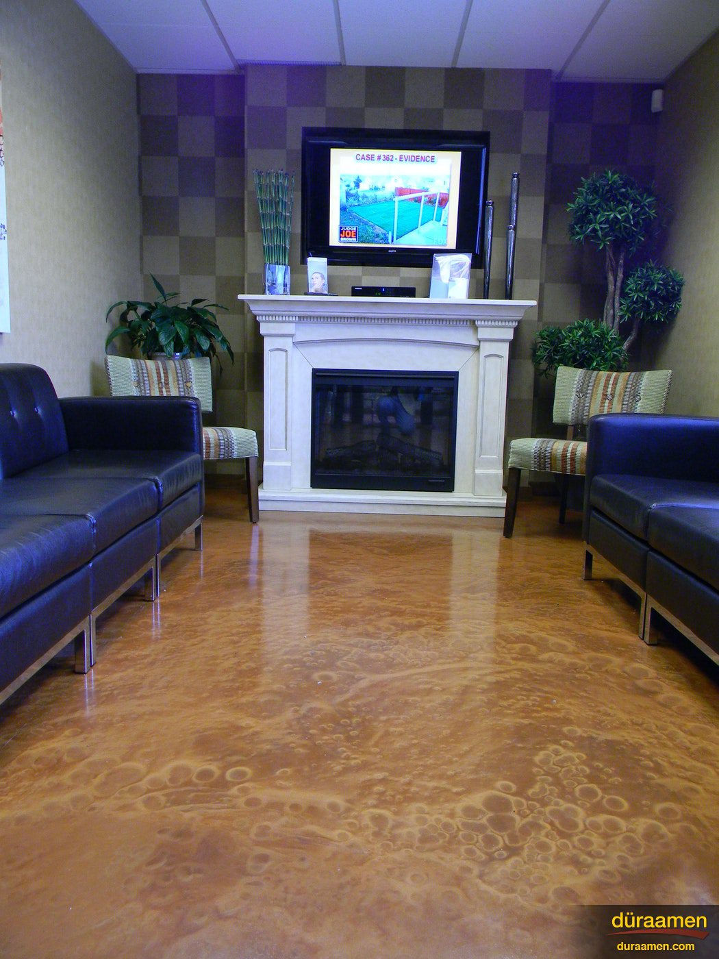 The waiting room looks great with the metallic epoxy flooring system Metallic Epoxy Flooring in a Doctors Office Cleveland OH | Duraamen Engineered Products Inc