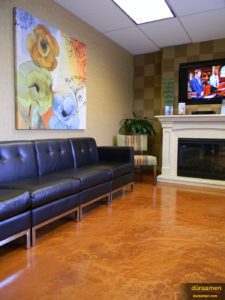 This doctor's office in Avon, Ohio had their flooring redone with Düraamen's Lümiere metallic epoxy flooring system.