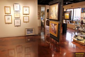 Lumiere metallic epoxy was chosen for the floor of the Evalyn Dunn Gallery