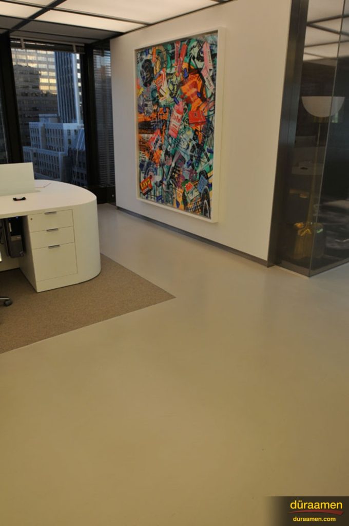 Concrete floors in a financial consulting firm in New York