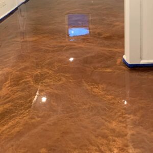 Metallic Epoxy flooring in an office. Lumiere by Duraamen