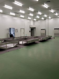 Green Urethane Modified Concrete Flooring in a factory