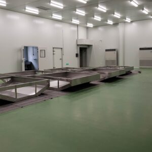 Green Urethane Modified Concrete Flooring in a factory