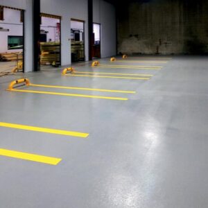 Loading dock with new floor coating