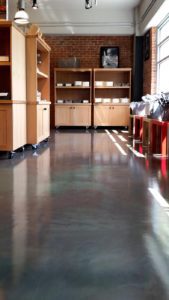 Wüsthof cutlery store retail metallic epoxy flooring