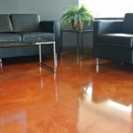 Metallic epoxy resin flooring example at a medical office.
