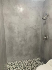 Microcement in a shower stall.
