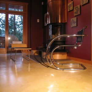 Residential home owners may choose resurfaced concrete flooring as a contemporary interior design option.