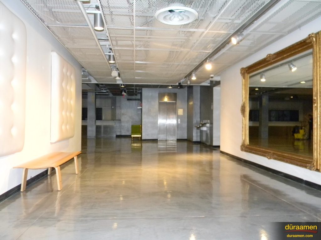 New World Stages in NYC chose to have this Düraamen's Lümiere metallic epoxy flooring system installed everywhere.