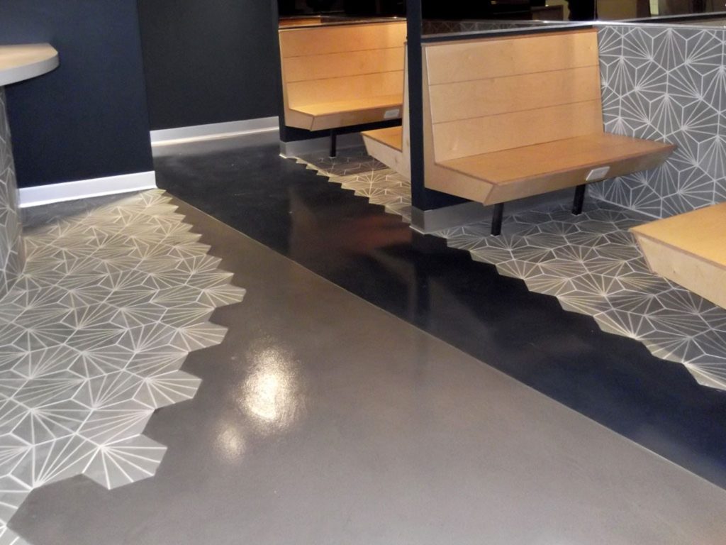 Polished Concrete Floor Broken Rice Modern PanAsian Restaurant Duraamen