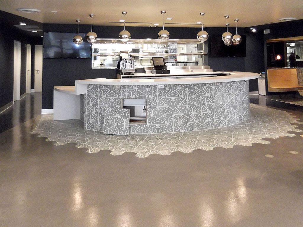 Polished Concrete Floor Broken Rice Modern PanAsian Restaurant Duraamen