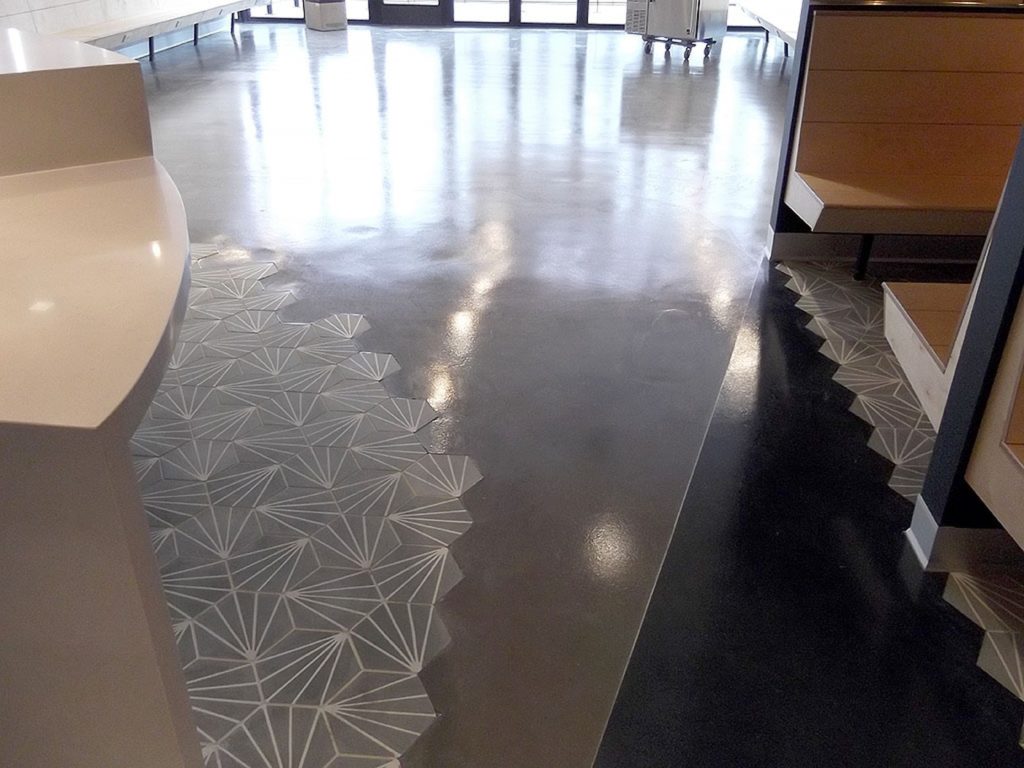 Polished Concrete Floor Broken Rice Modern PanAsian Restaurant Duraamen