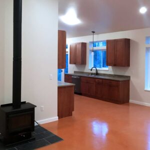 Residential concrete microttopping floor colorful