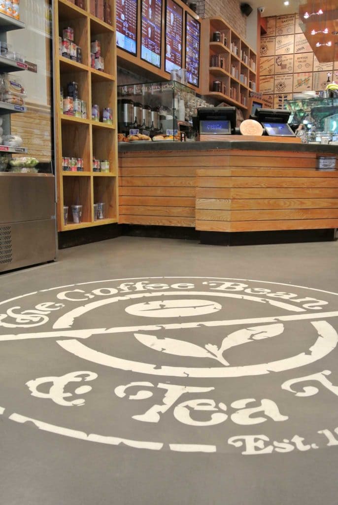 Tea shop concrete microttopping floor