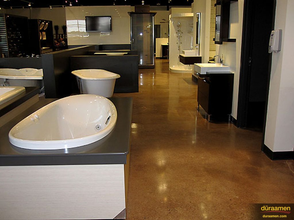 Polished concrete was the perfect flooring choice for this high end NYC beauty salon.