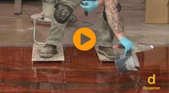 Metallic epoxy installation still video shot Homeowner Installs Metallic Epoxy on Gypcrete Subfloor in Michigan | Duraamen Engineered Products Inc
