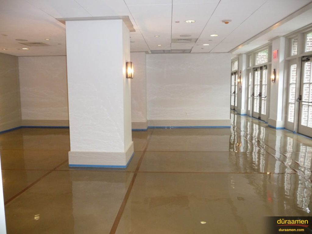 The floor in this wedding hall is Duraamen self-leveling epoxy.